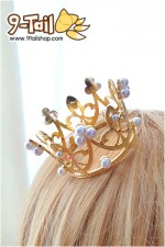 มงกุฏ เทียร่า Tiara สีทอง (อันเล็ก) - โครงพลาสติก